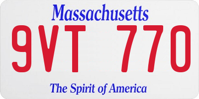 MA license plate 9VT770