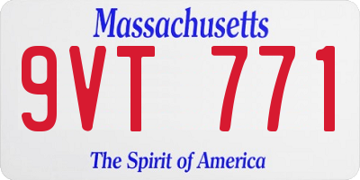 MA license plate 9VT771