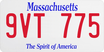 MA license plate 9VT775