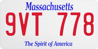 MA license plate 9VT778