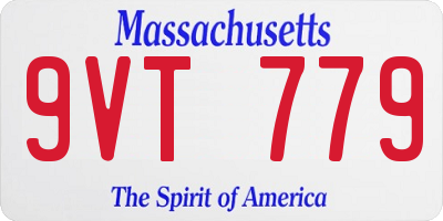 MA license plate 9VT779