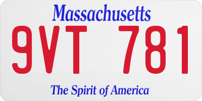 MA license plate 9VT781