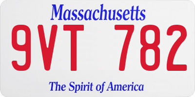 MA license plate 9VT782