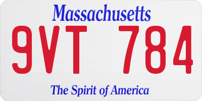 MA license plate 9VT784
