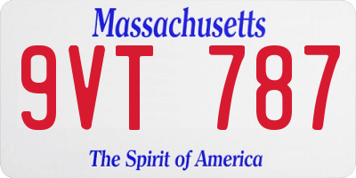 MA license plate 9VT787