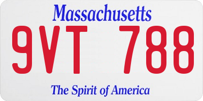 MA license plate 9VT788