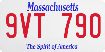 MA license plate 9VT790