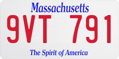 MA license plate 9VT791