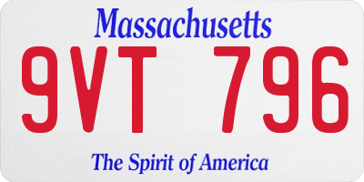 MA license plate 9VT796