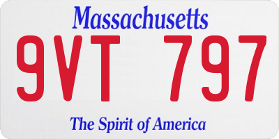 MA license plate 9VT797