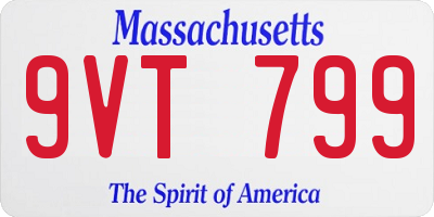 MA license plate 9VT799