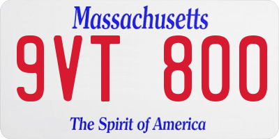 MA license plate 9VT800