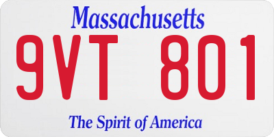 MA license plate 9VT801