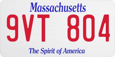 MA license plate 9VT804