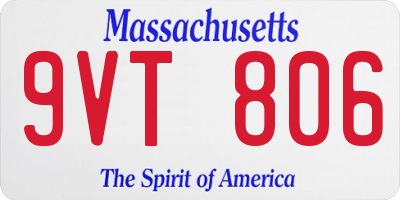 MA license plate 9VT806