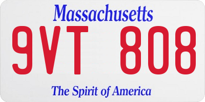 MA license plate 9VT808