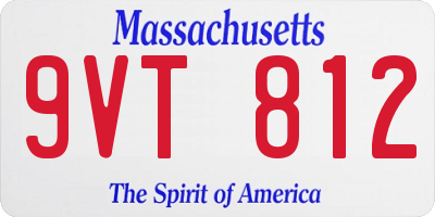 MA license plate 9VT812