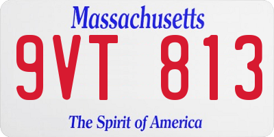MA license plate 9VT813