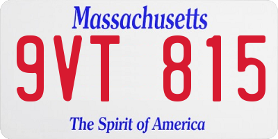 MA license plate 9VT815