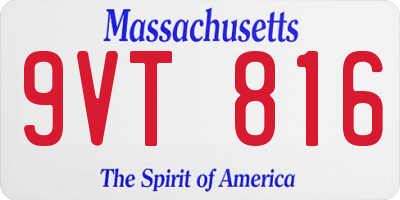 MA license plate 9VT816