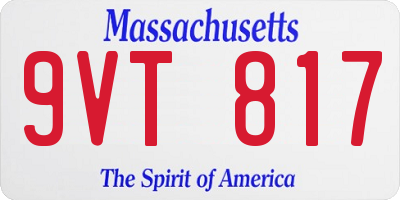 MA license plate 9VT817