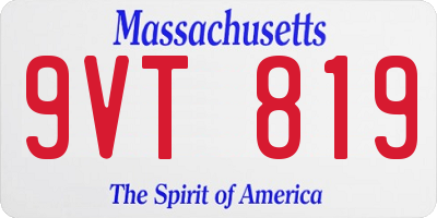MA license plate 9VT819