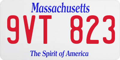 MA license plate 9VT823