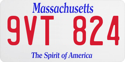 MA license plate 9VT824