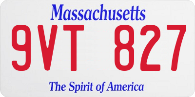 MA license plate 9VT827