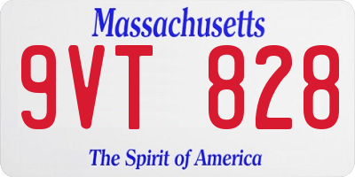 MA license plate 9VT828