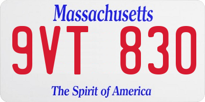MA license plate 9VT830