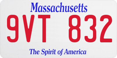MA license plate 9VT832