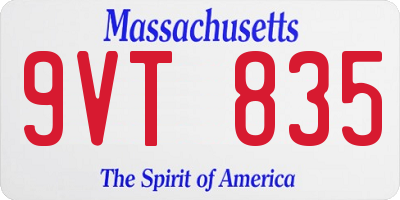 MA license plate 9VT835