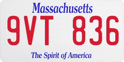 MA license plate 9VT836