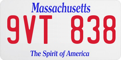 MA license plate 9VT838