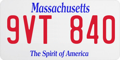 MA license plate 9VT840