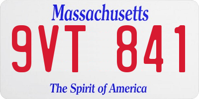MA license plate 9VT841