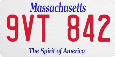MA license plate 9VT842