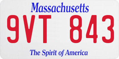 MA license plate 9VT843