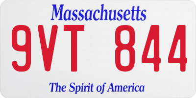 MA license plate 9VT844