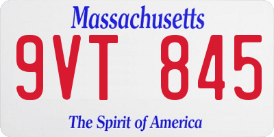 MA license plate 9VT845