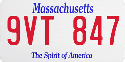 MA license plate 9VT847