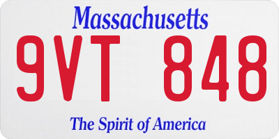 MA license plate 9VT848