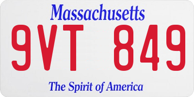 MA license plate 9VT849