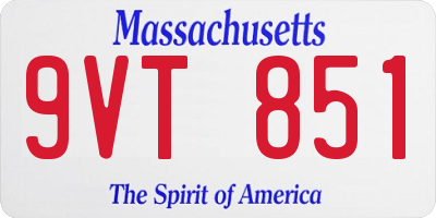 MA license plate 9VT851