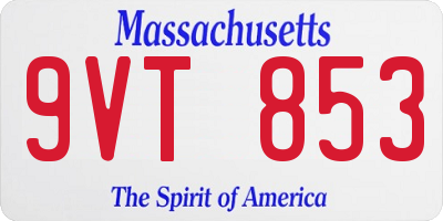 MA license plate 9VT853