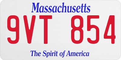 MA license plate 9VT854