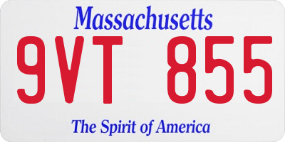 MA license plate 9VT855