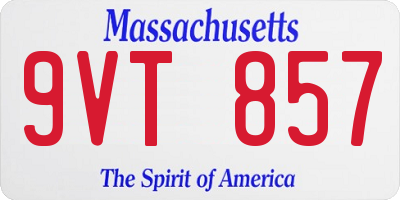 MA license plate 9VT857
