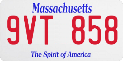 MA license plate 9VT858